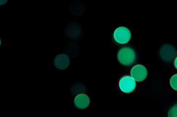 Abstract blurred green lights on