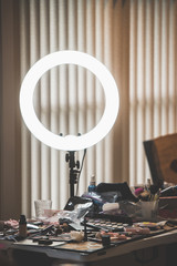 Wedding Makeup Praparation Table with round light