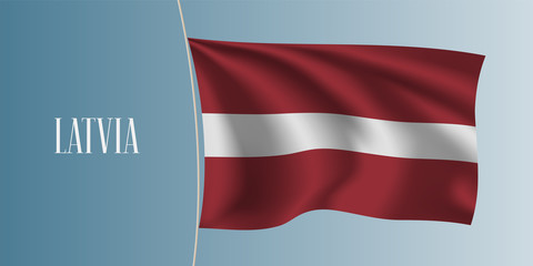 Latvia waving flag vector illustration