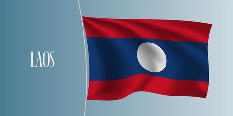 Lao waving flag vector illustration