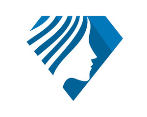 diamond blue woman silhouette icon