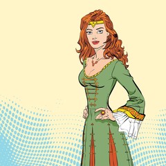Lady in medieval dress. Medieval legend. Medieval woman.