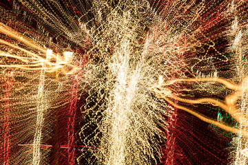 Long exposure lights spin blur.