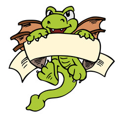 Obraz premium draak cartoon illustratie