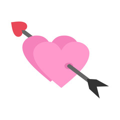 Couple Cupid Love Heart Vector Illustration Graphic