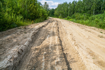 Broken dirt road