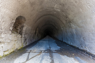 Stone tunnel under the mountain. journey to Georgia