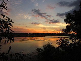 Sunset over Udon Thani lake (C)