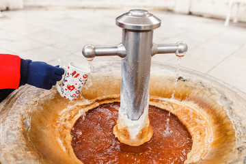 warm mineral water in resort town Karlovy Vary Karlsbad - Czech Republic