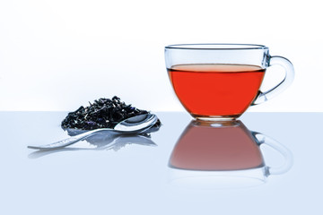 Tea glass cup with spoon