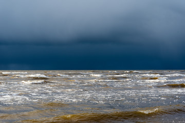 Dark clouds over Baltic sea.