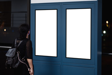 blank advertising billboard at airport.