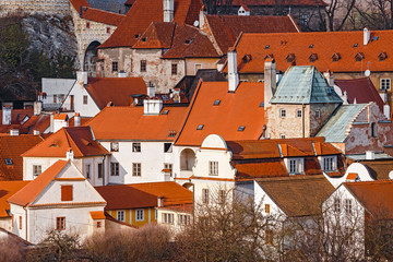 Red Roofs of Cesky Krumlov in Czech Republic
