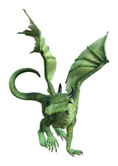 Obraz premium 3D Rendering Fantasy Dragon on White