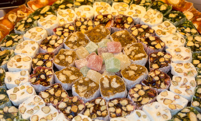 Traditional style turkish delight sweets