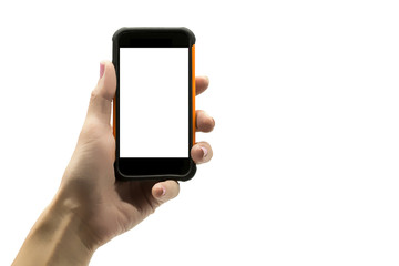 Hand holding mobile smart phone