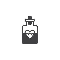 Elixir of Love drink icon vector, filled flat sign, solid pictogram isolated on white. Valentine's day holiday symbol, logo illustration.