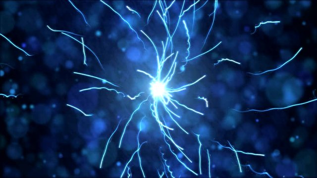 Bright Chaotic Shooting Particle Strokes Animation - Loop Blue