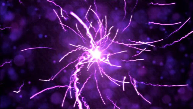 Bright Chaotic Shooting Particle Strokes Animation - Loop Purple