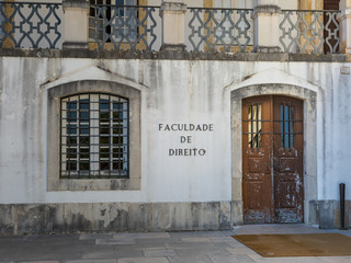 Law School: Main Entrance in University Square in Coimbra, Portugal