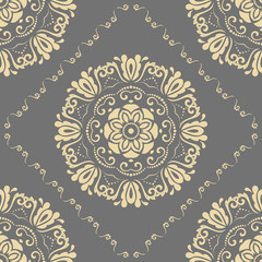 Classic seamless vector golden pattern. Damask orient ornament. Classic vintage background