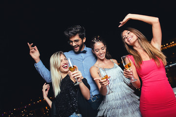 Group of people having a party 