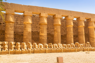 Ancient architecture of Karnak temple in Luxor, Egypt