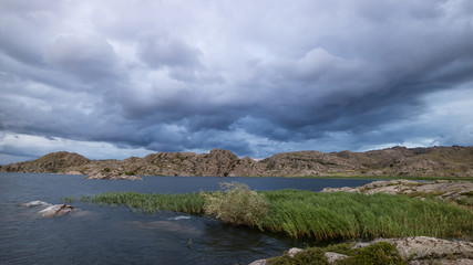 Fototapeta na wymiar Stormy Weather on the Bukhtarma Lake