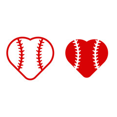 Baseball heart icons