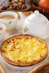 Egg tart on the plate