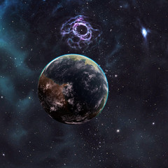Exoplanet aganst space background