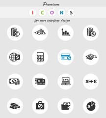 currency exchange icon set