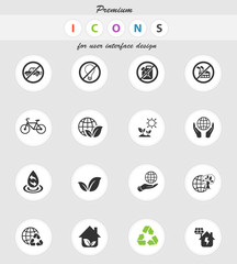 earth day icon set