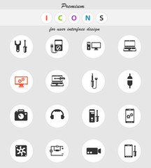electronics repair icon set