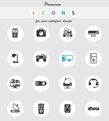 electronics supermarket icon set