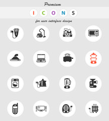 electronics supermarket icon set