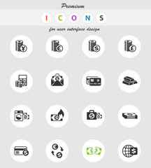 money symbols icon set