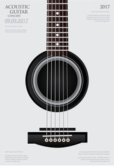 Guitar Concert Poster Background Template Vector Illustration