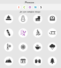 winter icon set