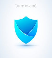 Shield protection illustration. Safety logo icon. Material design flat style. Anti virus