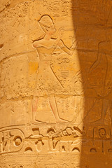 Pillars of the Great Hypostyle Hall in Karnak Temple, Egypt