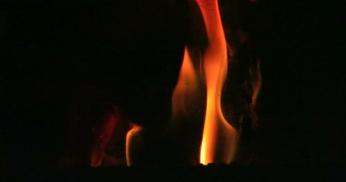 Open fire in an oven