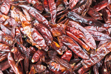 Hot dry chili peppers 