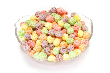 Cereals  balls on a white background