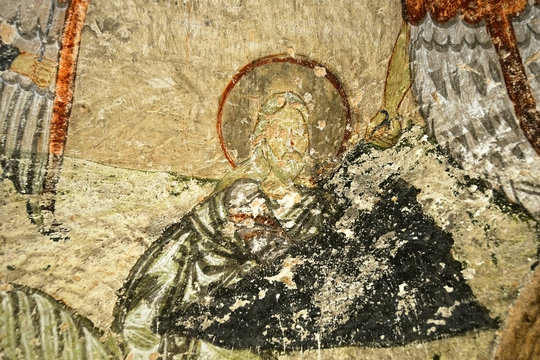 Jesus Christ Face fresco, Turkey