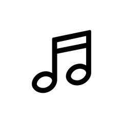 Music note icon for simple flat style ui design