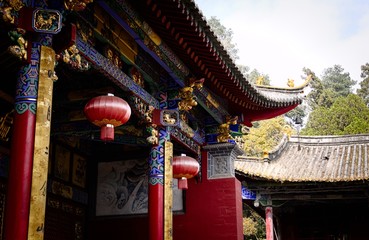 Chinese Temple details in the nature (Kunming, Yunnan, China)