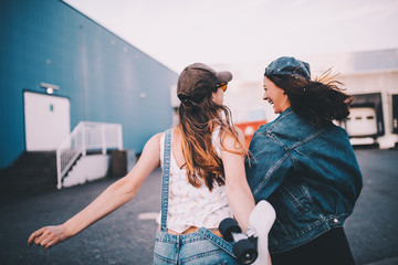Young hipster friends having fun together