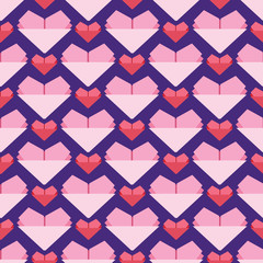 Fototapeta premium Origami Heart Inspired Pattern