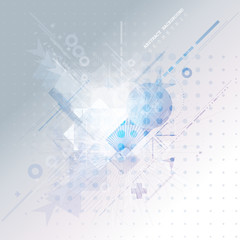 Abstract background with colorful geometric elements. Technology design.